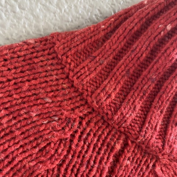 J. Jill Wool Blend Sweater Red Speckled Turtleneck Mock Neck Pockets Size XS - Picture 4 of 10